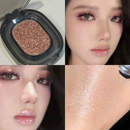 Glitter Punk Black Eye Shadow Palette Metallic Smoky Monochrome Eyeshadow Palette Shimmer Pearl Eye Makeup Shiny Silkworm Shadow