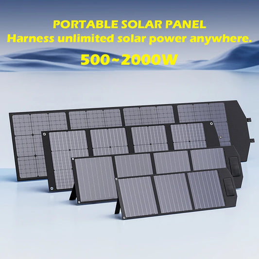 2000w 1500w 1000w 500w Flexible Foldable Solar Panel High Efficience Travel & Phone & Boat Portable 12V Solar Panel Kit