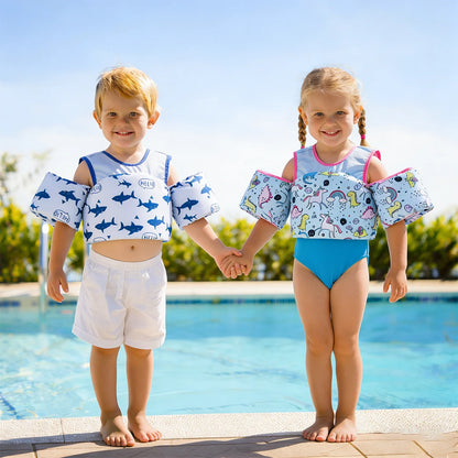 Swim Vest for Kids, Toddler Pool Floaties, Children Swimming Vest with Adjustable Strap, Swim Jacket Water Wing Arm Float Beach