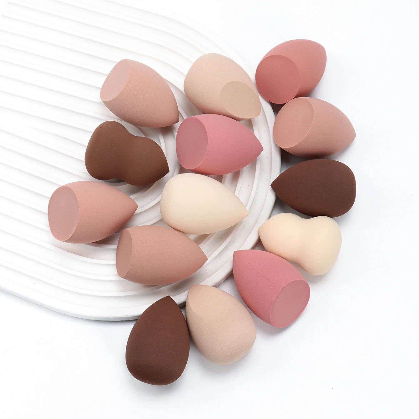 3/8/12/16/24/32/48Pcs Milk Coffee Makeup Sponge, Suitable for Applying and Setting Makeup, Suitable for All Skin Types