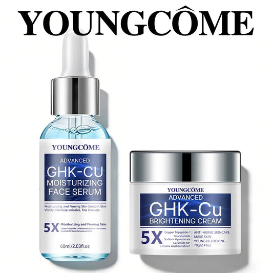 GHK-CU Copper Peptide Anti-Aging Face Cream & Serum - Firming & Hydrating Moisturizer for All Skin Types, Skincare for Women