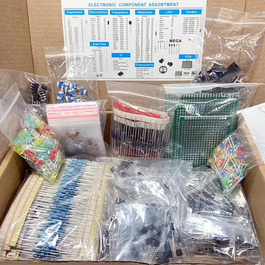 Electronic components kit Final edition Various common capacitors Resistors Resistors Capacitors T0-92 LED transistors PCB DIP-I