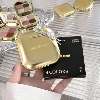 KAKASHOW 4 Colors Eyeshadow Palette Matte Shimmer Pearlescent Glitter Eye Shadow Long Lasting Easy To Color Eyes Makeup Palette