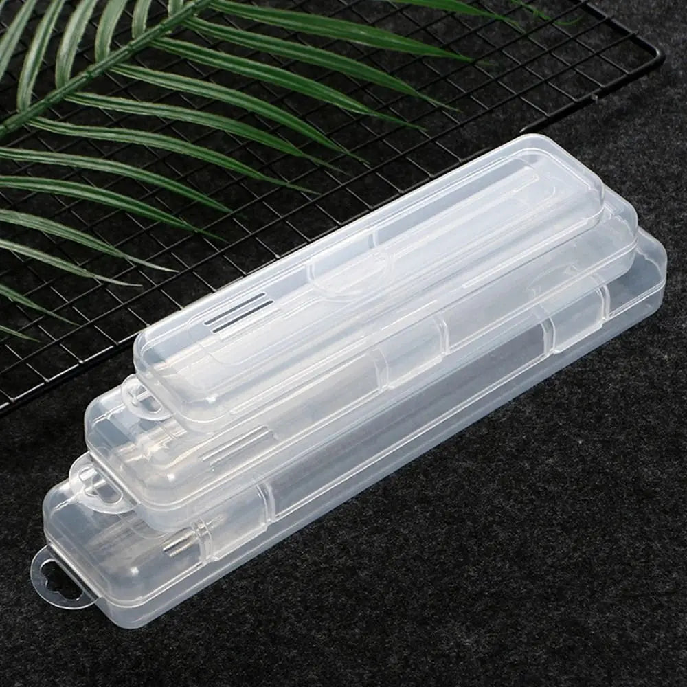 1Pcs Eyebrow Pencil Tableware Chopsticks Makeup Brush Storage Box Transparent Portable Plastic Box Organizer Multifunctional