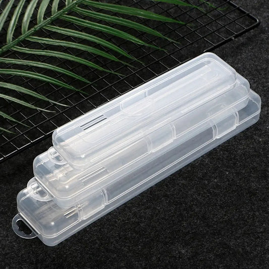 1Pcs Eyebrow Pencil Tableware Chopsticks Makeup Brush Storage Box Transparent Portable Plastic Box Organizer Multifunctional