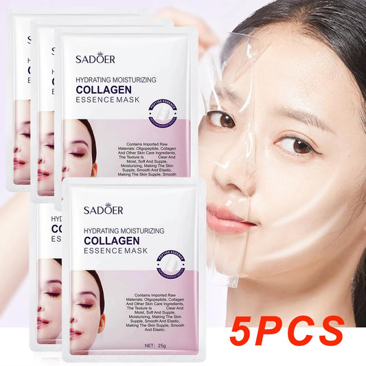 5pcs Hyaluronic Acid Collagen Face Mask skincare Moisturizing Hydrating Facial Masks Sheet Mask Skin Care