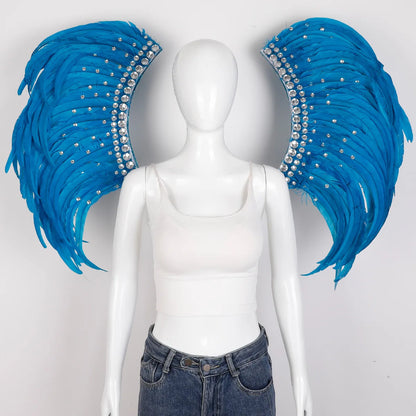 Halloween Carnival Feather Samba Costume Party Bar Performance Role Playing Props Makeup Dance Feather Wings Parade