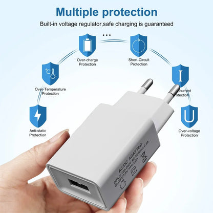 5V 2A QC3.0 Quick Charging Mobile Phone Chargers USB High-speed Wall Charger Adapter for iPhone Samsung Xiaomi EU/US Plug
