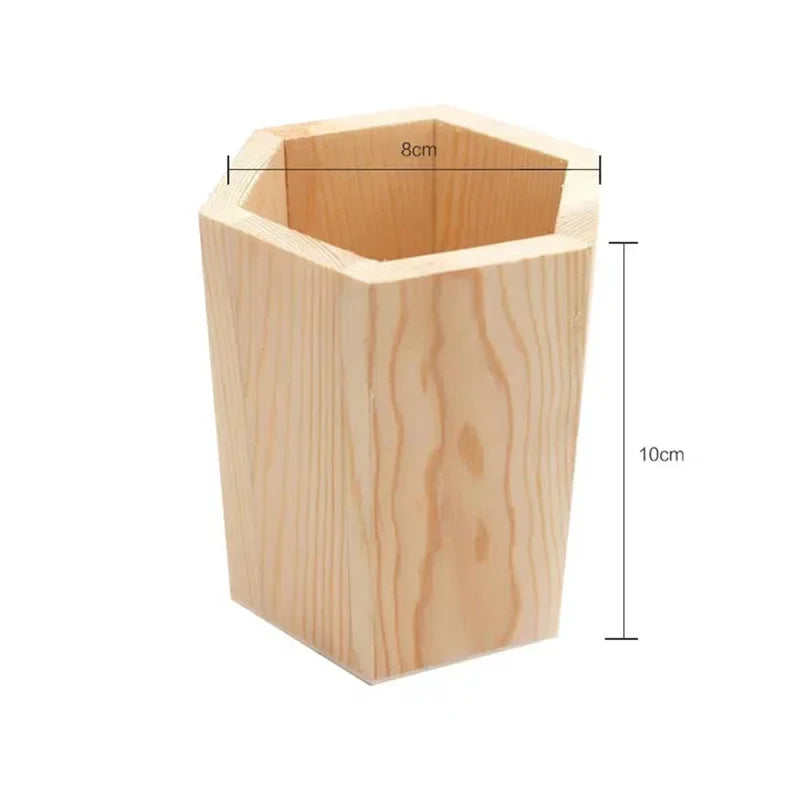 Wooden stationery storage box for pens, pencil cases, office pen holders, makeup brush containers, stationery supplies,