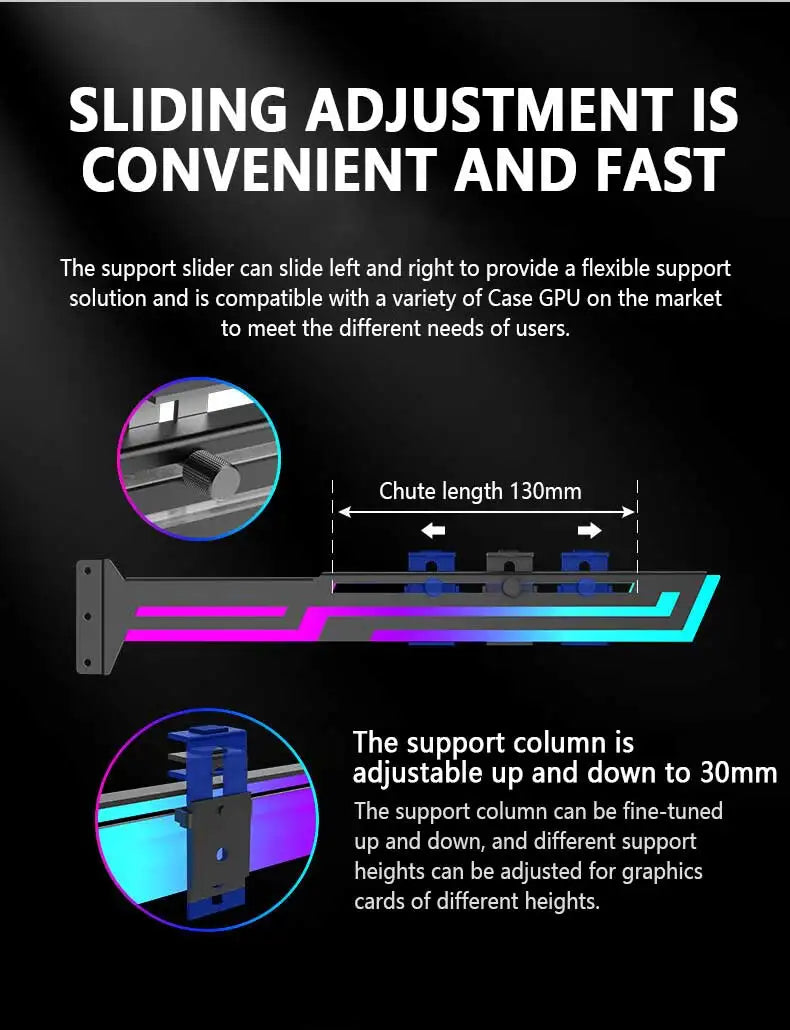 ARGB 5V 3PIN graphics card bracket adjustable height ARGB AURA SYNC computer graphics card VGA bracket