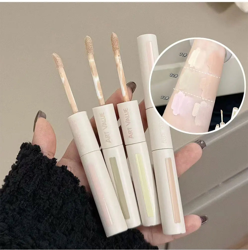 Dual End Concealer Stick Pink Liquid Brightening Contour Pen Correcting Penfor Under Eye & Face Sculpting Full Coverage Makeup