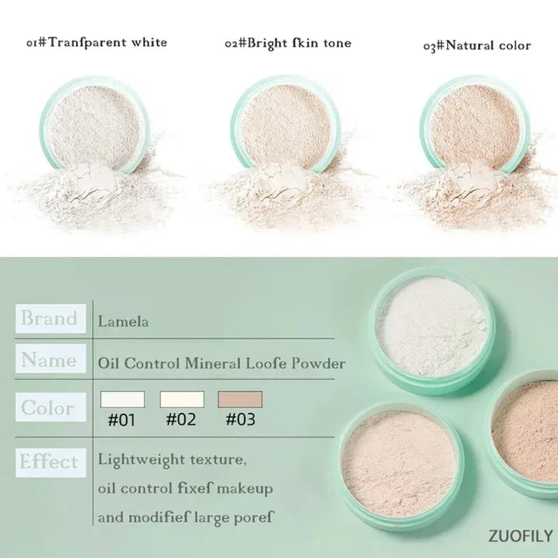 Smooth Finish Loose Powder Light and Transparent Makeup Setting Powder Oil Control Long-lasting Matte Effect Makeup Powder