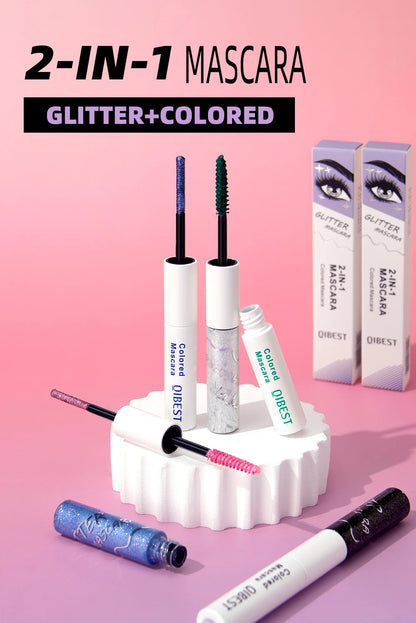 Double Head 2 IN 1 Mascara Silk Fiber Lash Mascara Volume Waterproof Lasting Non-Smudging Thick Thin Curling Mascara Eyes Makeup