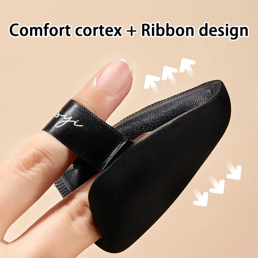 Black triangular makeup pad - Soft velvet cosmetic sponge for facial makeup. Beauty makeup sponge for applying foundation.