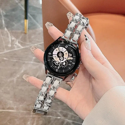 Luxury Leather+metal Band For Xiaomi Redmi Watch 5 Active Wristband Strap For Redmi Watch 5 Lite Correa 22mm Bracelet Accessorie