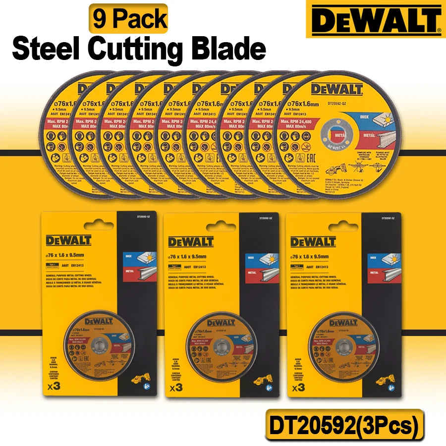 DEWALT 76mm INOX Bonded Abrasive Cutting Disc Cutting Multi-Mat Cutting Disc Electric Tools Parts (3 Pack) DT20592-QZ