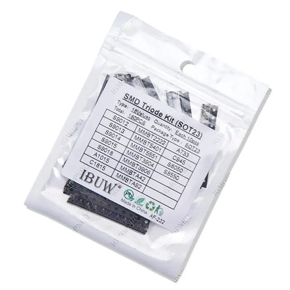 Transistor Assorted Kit (SOT-23) 18kinds*10pcs=180pcs 2N2222 S9013 S9014 S9015 S9018 S8050 S8550 5551 5401 2N3904 2N3906 C1815
