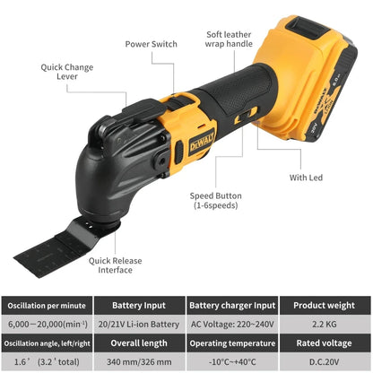 Dewalt brushless cordless quick release oscillating tool, multifunctional tool, renewable electric cutter for Dewalt 20V Battery