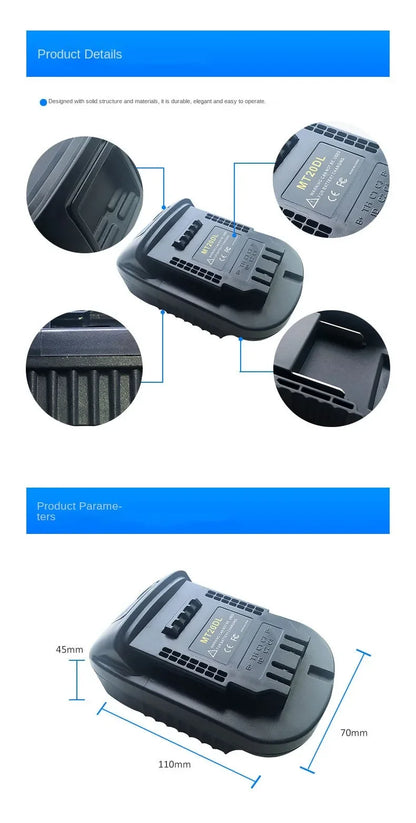 For Converting Makita Batteries To Dewalt Bl1830 Bl1860 Bl1815 Lithium-Ion Batteries for Dewalt Tools MT20DL Battery Converter