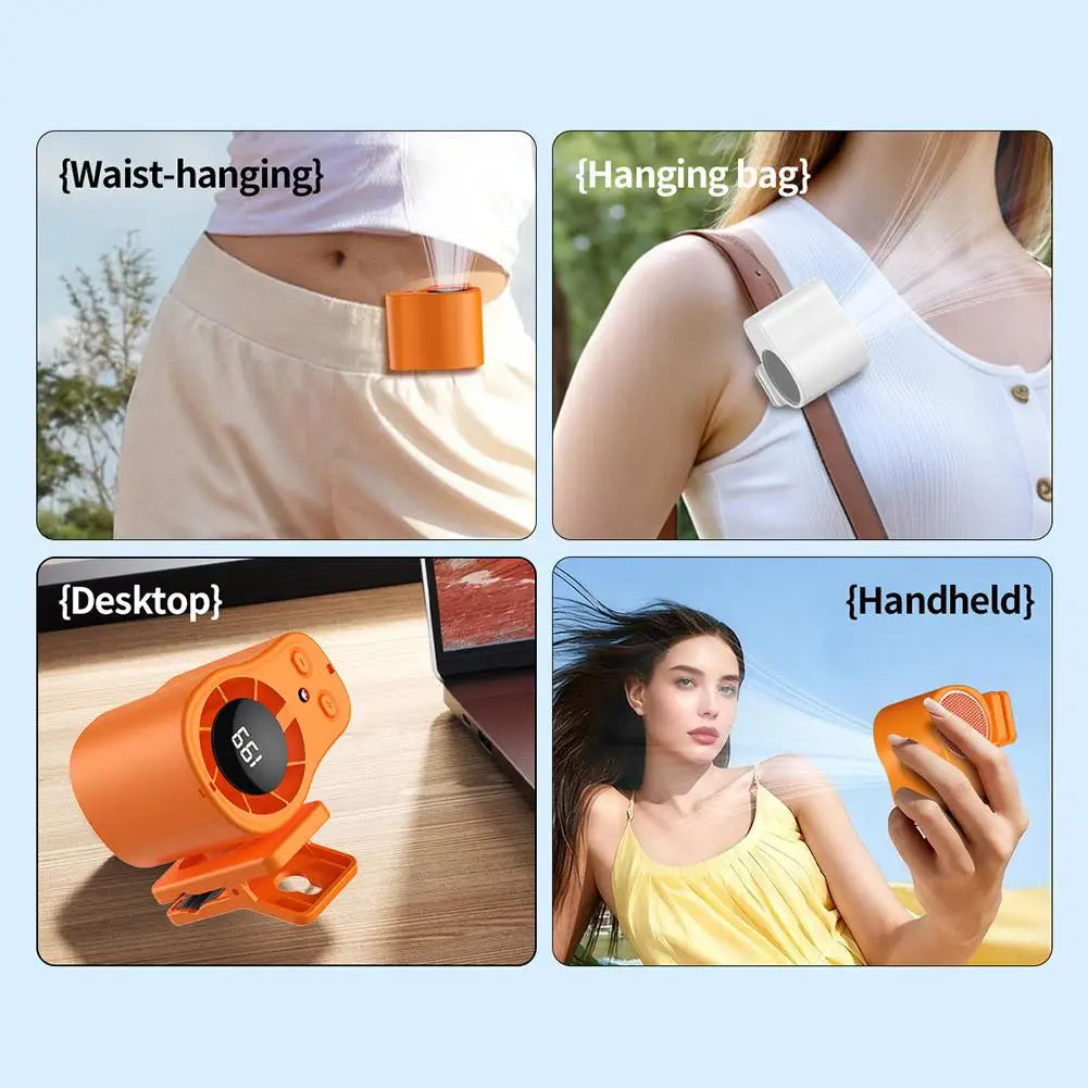 Summer Semiconductor Cooling Car Fan with LED Display USB Rechargeable Clip Portable Desk Fans 360 Rotation For Camping
