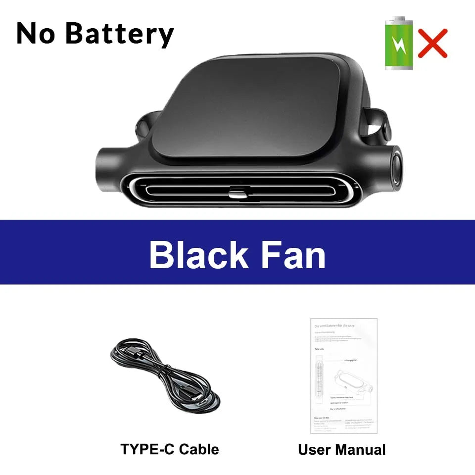 Car Backseat Cooling Fan Wide-angle Airflow High Air Volume Car Cooler USB Powered Summer Essential AirCirculator Fast Delivery