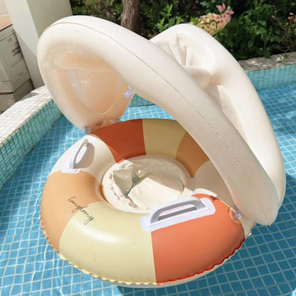 swimming Pool Float Baby Retro Children's Swimming Pool Float with Sunshade Seat Ring For Kid Child Swimming Circle Beach Water