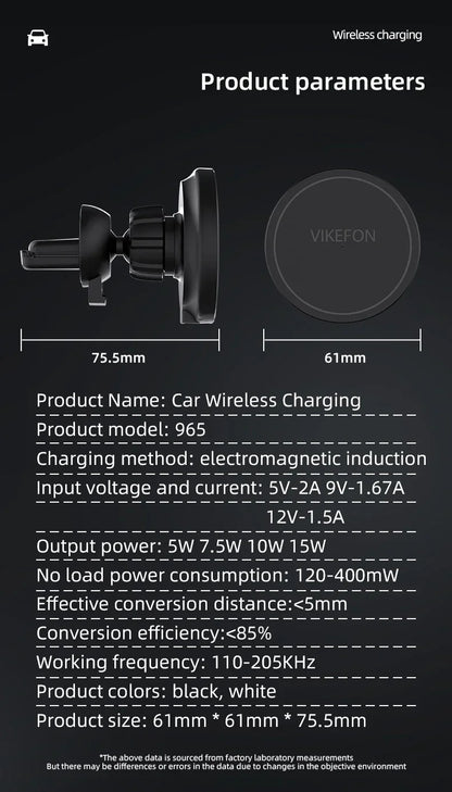 Car Air Outlet Wireless Charger Phone Stand For Magsafe iPhone 16 15 14 13 12 Pro Max Air Vent Cell Magnet Fast Charging Station