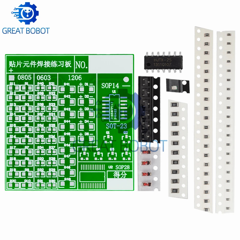 lectronic SMT SMD Component Welding Practice Board Soldering DIY Kit Resitor Diode Transistor By Start Learning