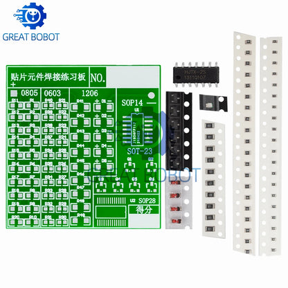 lectronic SMT SMD Component Welding Practice Board Soldering DIY Kit Resitor Diode Transistor By Start Learning