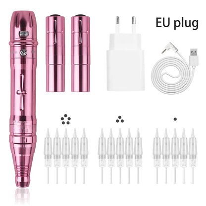 Wireless PMU Machine-Permanent Eyebrow Makeup Tattoo Machine Kit or Disposable Sterilized Tattoo Needle for Eyebrow Lip Eyeliner