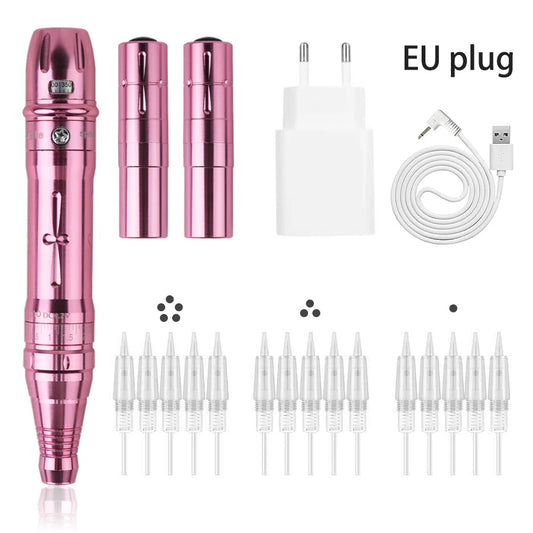 Wireless PMU Machine-Permanent Eyebrow Makeup Tattoo Machine Kit or Disposable Sterilized Tattoo Needle for Eyebrow Lip Eyeliner