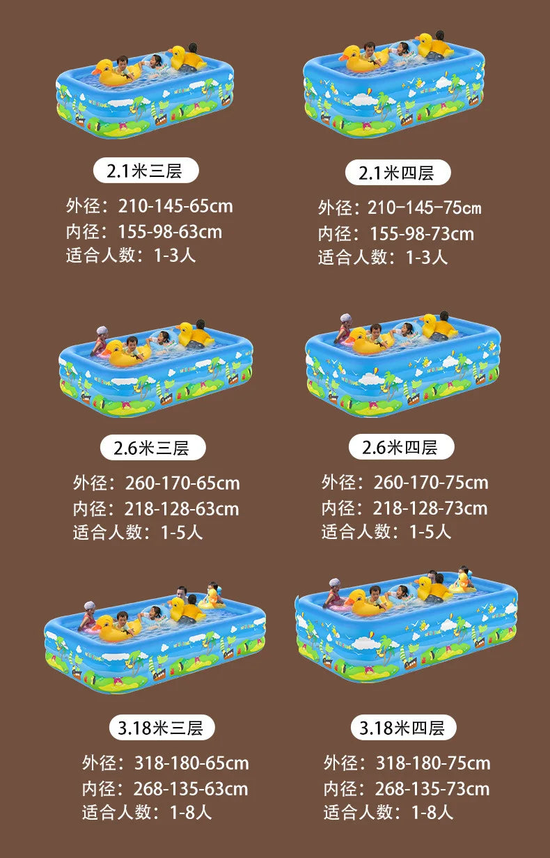 Large Foldable Inflatable Swimming Pool for Kids Adults Baby Family Indoor Outdoor Backyard Thickened Durable Summer Fun Pool