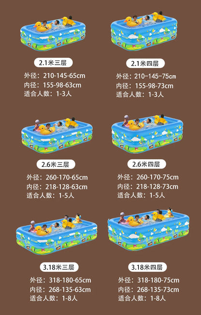 Large Foldable Inflatable Swimming Pool for Kids Adults Baby Family Indoor Outdoor Backyard Thickened Durable Summer Fun Pool