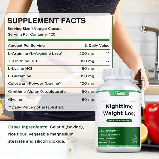 Nighttime Weight Loss Supplements - Appetite Suppressant, Burns Fat, Improves Digestion, Promotes Sleep and Relaxation