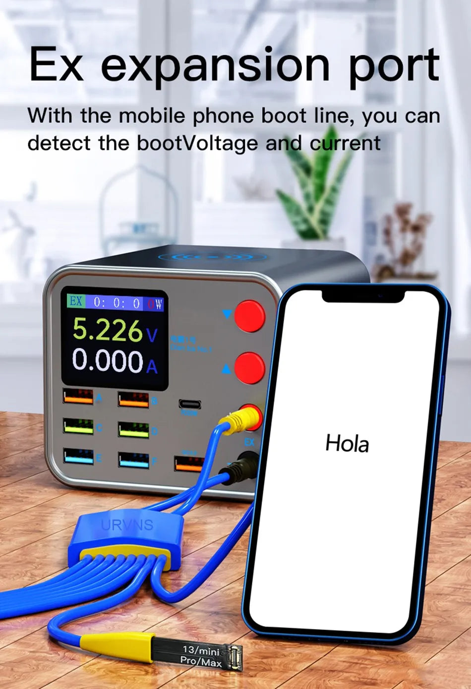 Multifunction 8-port Charger for Mobile Phonewith Short Circuit Repair Function Smart Wireless Fast Charging Tool