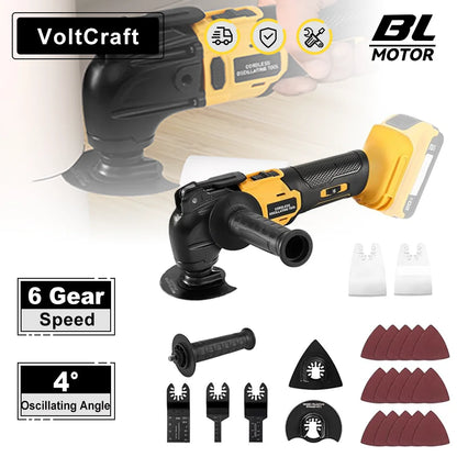 20000OPM Brushless Oscillating Multi Tools 6Gear Function Tool Electric Saw Trimmer Shovel Woodworking for DeWalt 18V Battery