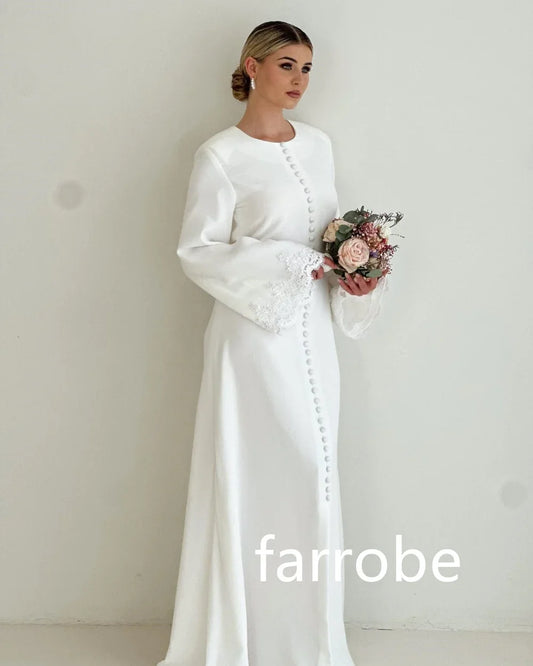 Customized High Quality Jersey Pleat Button Straight O-Neck Midi Dresses Prom Dresses Classic Exquisite Modern Style Pastrol Chi