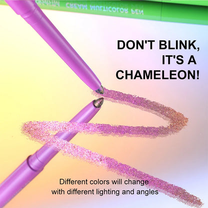 Pearlescent Aurora Purple Eyeliner Pen Chameleon Metallic Eye Liner Shiny Eyeshadow Lying Silkworm Green Blue Makeup Pigment