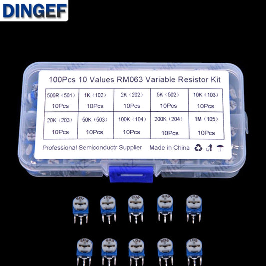 10Values 100PCS RM063 Variable Resistor KIT 1K 10K 100K 5K 50K 500R 1M 2K 20K 200K