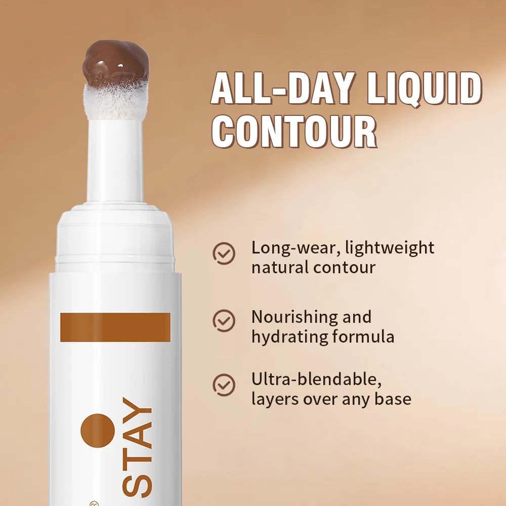 6-colors Moisturizing Liquid Contour Stay Cream Bronzer Waterproof Lightweight 3D Concealer Nourishing Face Contour Makeup