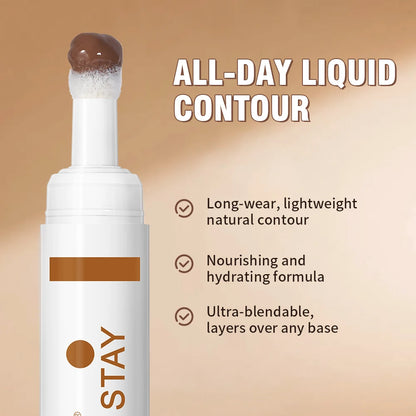 6-colors Moisturizing Liquid Contour Stay Cream Bronzer Waterproof Lightweight 3D Concealer Nourishing Face Contour Makeup