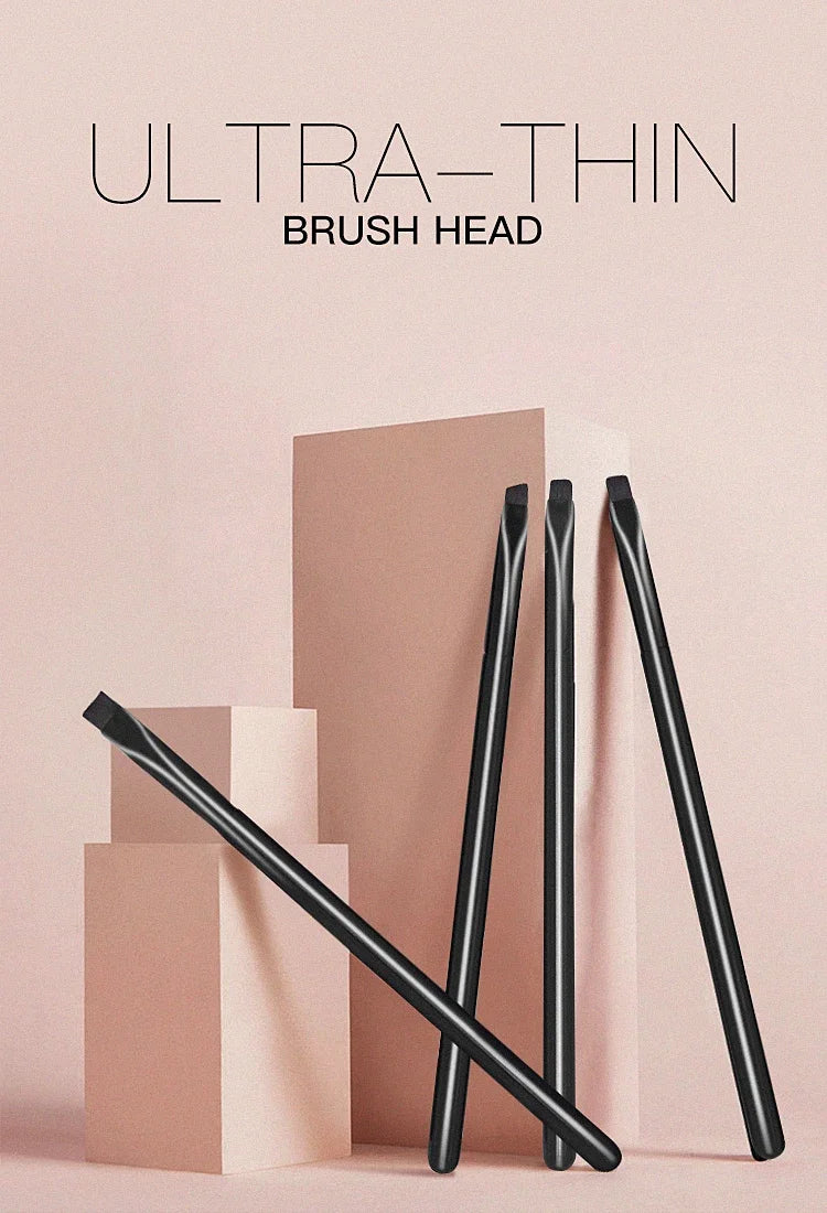 4pcs Blade Makeup Brushes Angled Thin Eyebrow Brush Flat Fine Eyeliner Brush Professional Liner Brow Make Up Tools