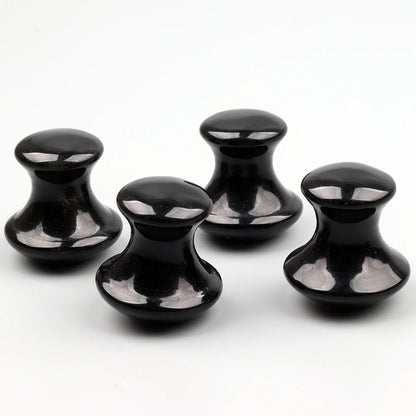 Obsidian Mushroom Face Care Massager Natural Crystal Gua Sha Tool Massage Head Eye Skincare Scraper Wrinkle Beauty Products