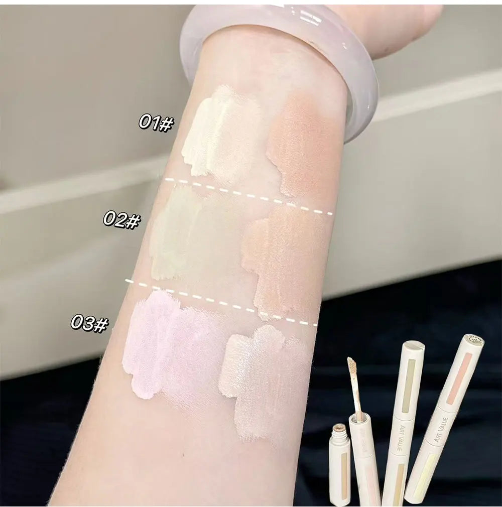 Dual End Concealer Stick Pink Liquid Brightening Contour Pen Correcting Penfor Under Eye & Face Sculpting Full Coverage Makeup