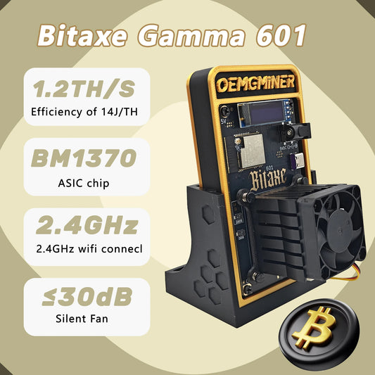 New Bitcoins Miner Bitaxe Gamma 601 1.2TH/s Solo Miner BM1370 Chip WiFi 18W BTC Lottery Crypto Miner Asic Silent Home Use Miner