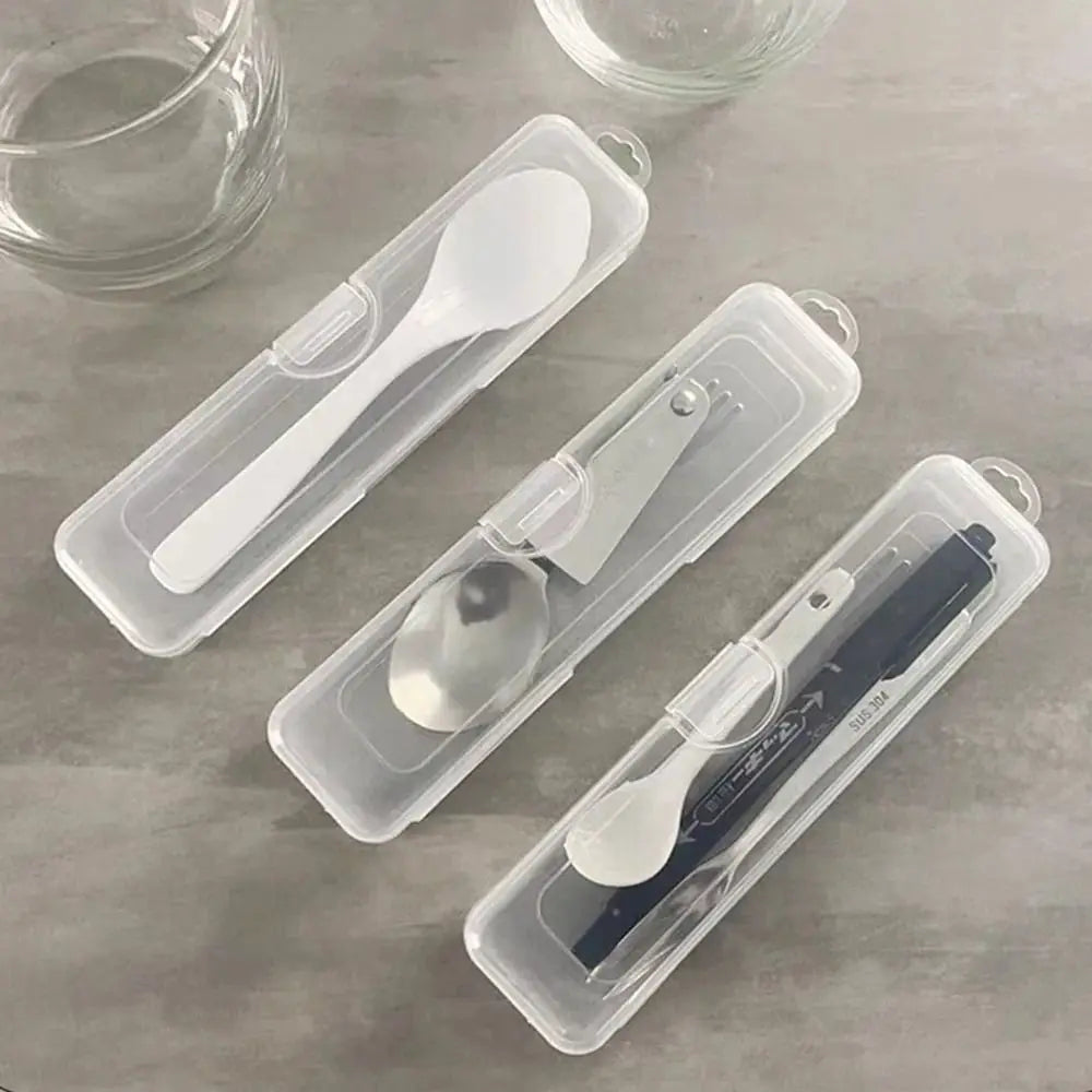 1Pcs Eyebrow Pencil Tableware Chopsticks Makeup Brush Storage Box Transparent Portable Plastic Box Organizer Multifunctional