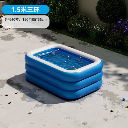 Kiddie Swimming Pool Extra Large Family-Inflatable Family Lounge Above Ground Swim Center Large Perfect for Summer Outdoor.