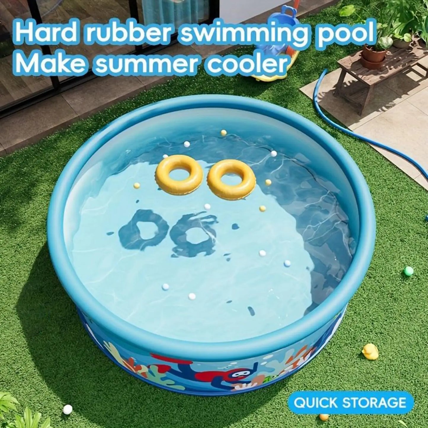 Non-inflatable Swimming Pool Circular Large Swimming Pool Children's/Home thickened baby pool Foldable Frame Pool