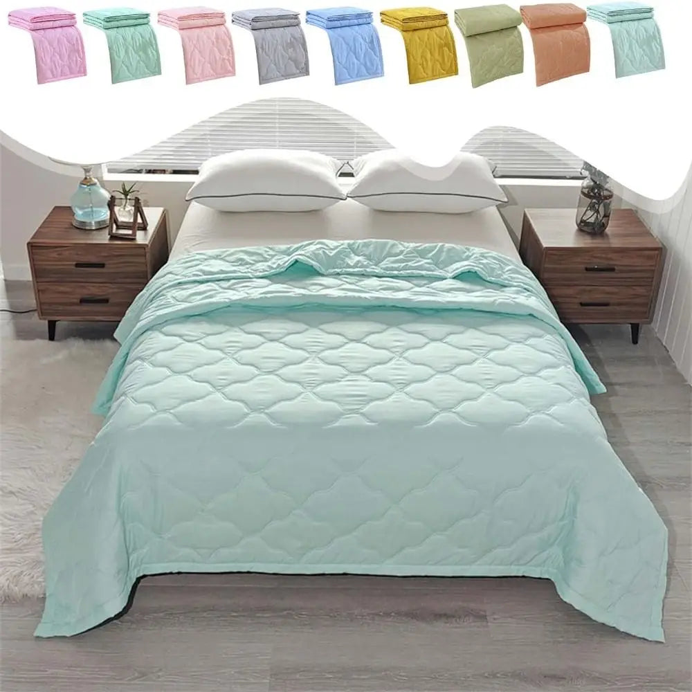 Summer Cooler Quilt Conditioning Quilt Double Sided Cold Effect Blanket Cooler Fiber Heat-dissipating Quilt Skin-Friendly Washed