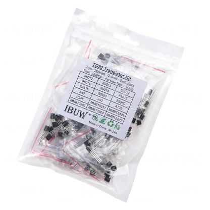 180PCS 18Values TO-92 Transistor Kit (S9012/S8050/C1815/MMBT5551 etc.) for Arduino DIY Electronic Project S8050 C1815 MMBT5551
